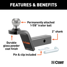 Load image into Gallery viewer, CURT 45152 Fusion Ball Mount with 1-7/8" Ball (2" Shank, 5,000 lbs., 2" Rise)