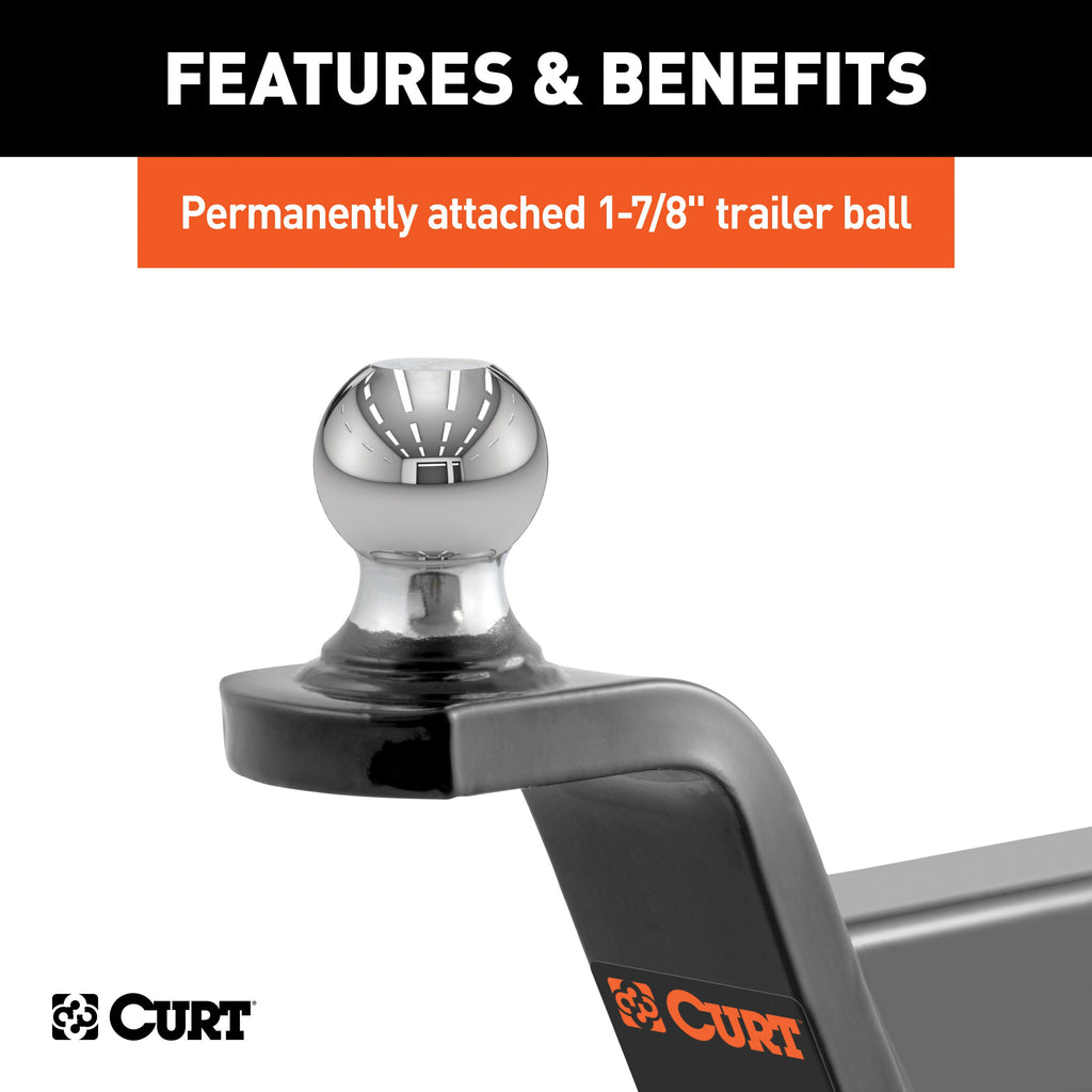 CURT 45152 Fusion Ball Mount with 1-7/8" Ball (2" Shank, 5,000 lbs., 2" Rise)