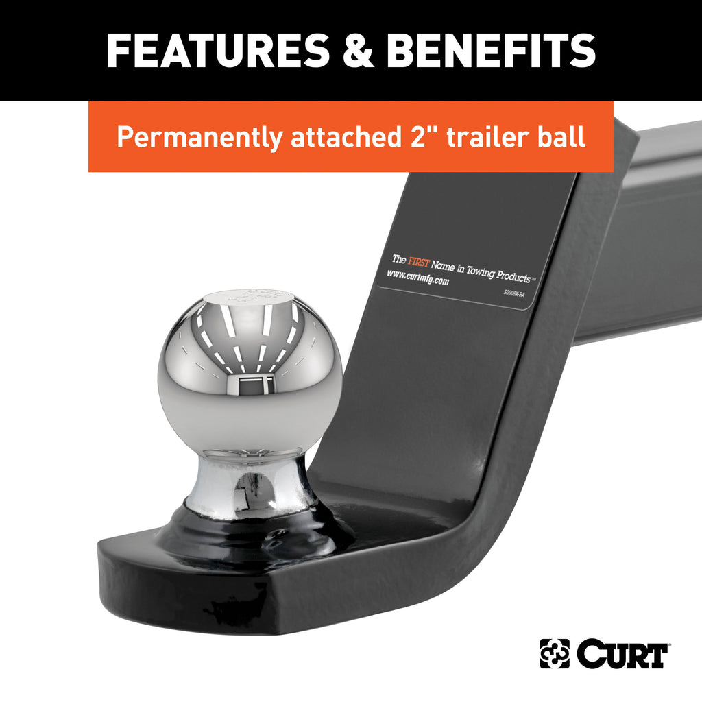 CURT 45154 Fusion Ball Mount with 2" Ball (2" Shank, 7,500 lbs., 4" Drop)