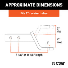 Load image into Gallery viewer, CURT 45230 Dual-Length Ball Mount (2" Shank, 7,500 lbs., 4" Drop, 8-1/8" or 11-1/8" Long)