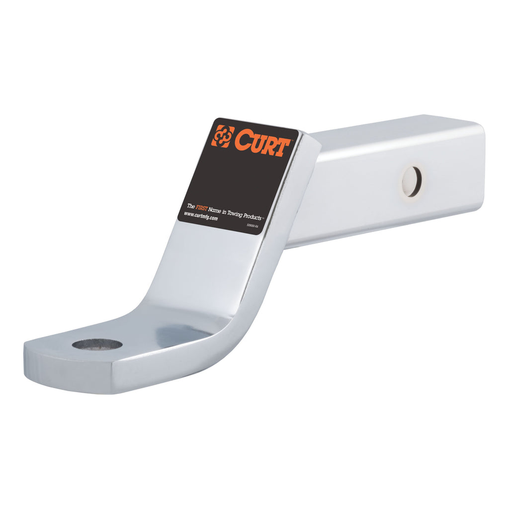 CURT 45296 Class 3 Ball Mount (2" Shank, 7,500 lbs., 4" Drop, 8-1/4" Long, Chrome)