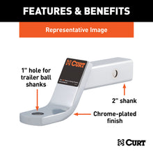 Load image into Gallery viewer, CURT 45296 Class 3 Ball Mount (2" Shank, 7,500 lbs., 4" Drop, 8-1/4" Long, Chrome)