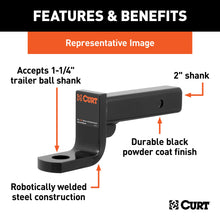 Load image into Gallery viewer, CURT 45312 Class 4 Ball Mount (2" Shank, 12,000 lbs., 2" Drop, 9-3/8" Long)