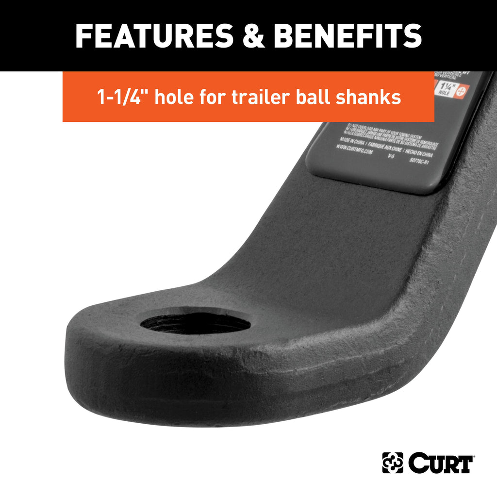 CURT 45342 Forged Ball Mount (2" Shank, 17,000 lbs., 6" Drop, 9-1/2" Long)