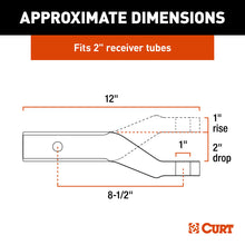 Load image into Gallery viewer, CURT 45360 Aluminum Ball Mount (2" Shank, 8,000 lbs, 2" Drop, 8-1/2" Long)