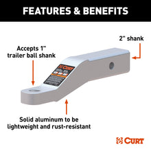 Load image into Gallery viewer, CURT 45360 Aluminum Ball Mount (2" Shank, 8,000 lbs, 2" Drop, 8-1/2" Long)