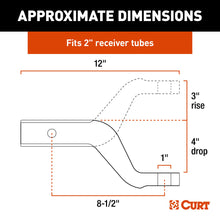 Load image into Gallery viewer, CURT 45361 Aluminum Ball Mount (2" Shank, 8,000 lbs, 4" Drop, 8-1/2" Long)