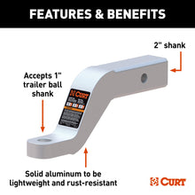 Load image into Gallery viewer, CURT 45361 Aluminum Ball Mount (2" Shank, 8,000 lbs, 4" Drop, 8-1/2" Long)