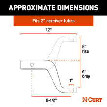Load image into Gallery viewer, CURT 45362 Aluminum Ball Mount (2" Shank, 8,000 lbs, 6" Drop, 8-1/2" Long)