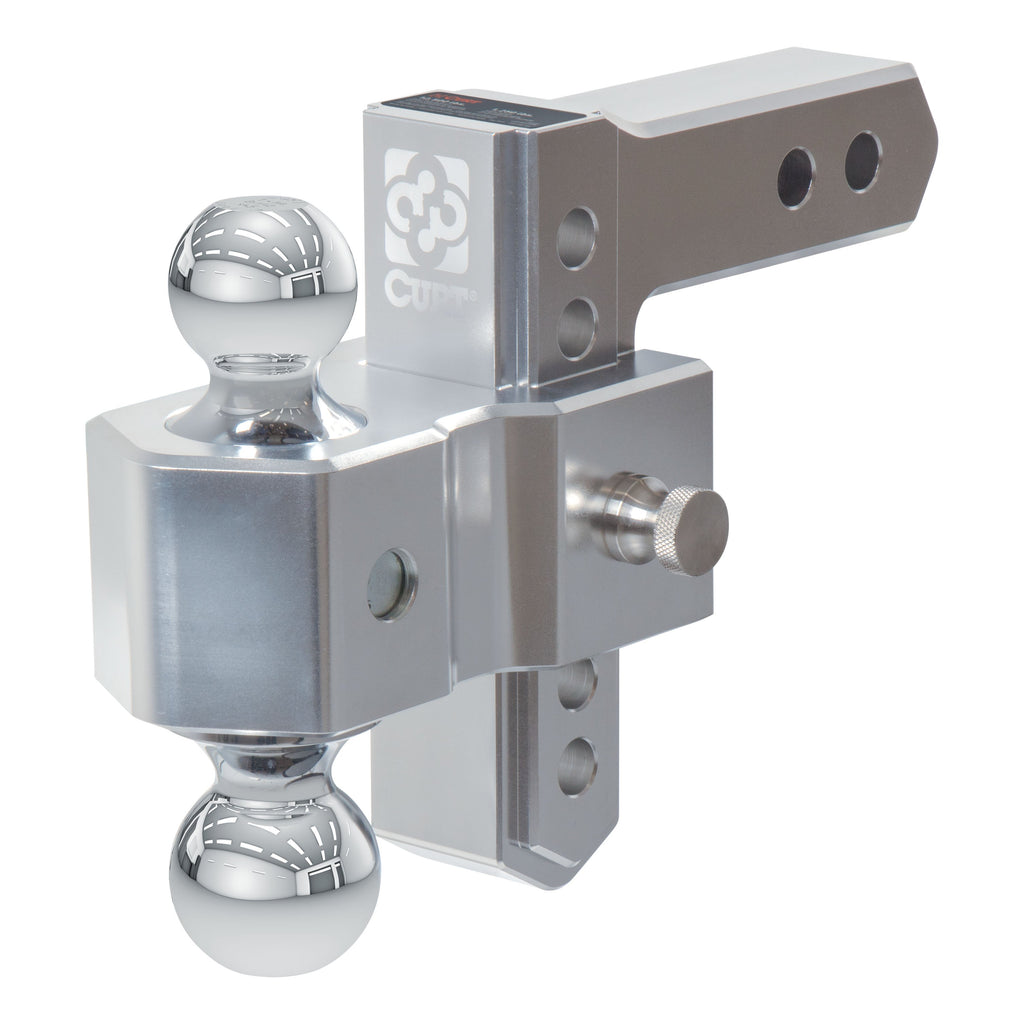 CURT 45363 AlumaLite Adjustable Aluminum Hitch with Dual Ball, 5-1/2" Drop