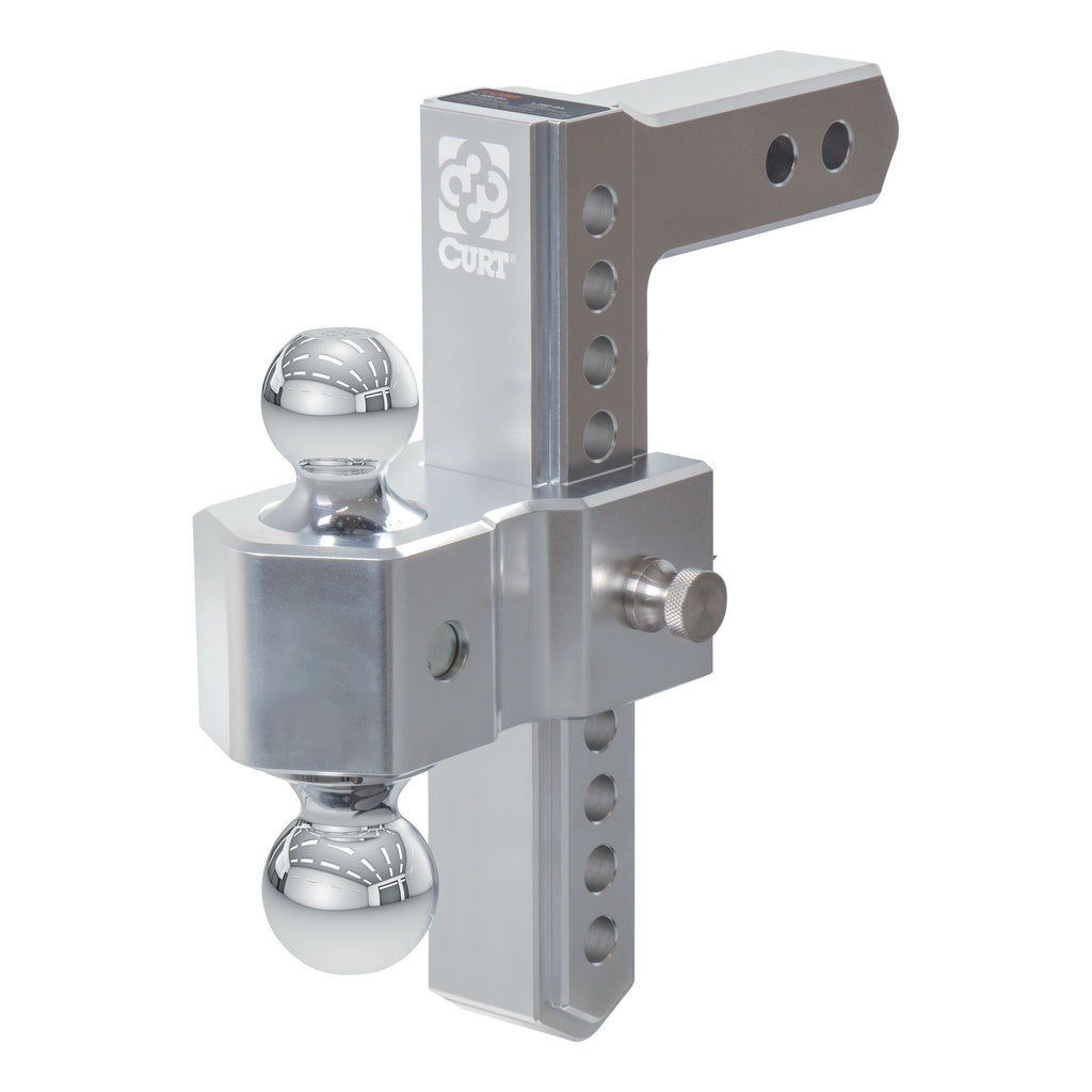 CURT 45366 AlumaLite Adjustable Aluminum Hitch with Dual Ball, 9-1/2" Drop