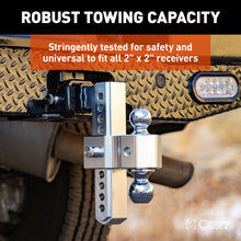 Load image into Gallery viewer, CURT 45366 AlumaLite Adjustable Aluminum Hitch with Dual Ball, 9-1/2" Drop
