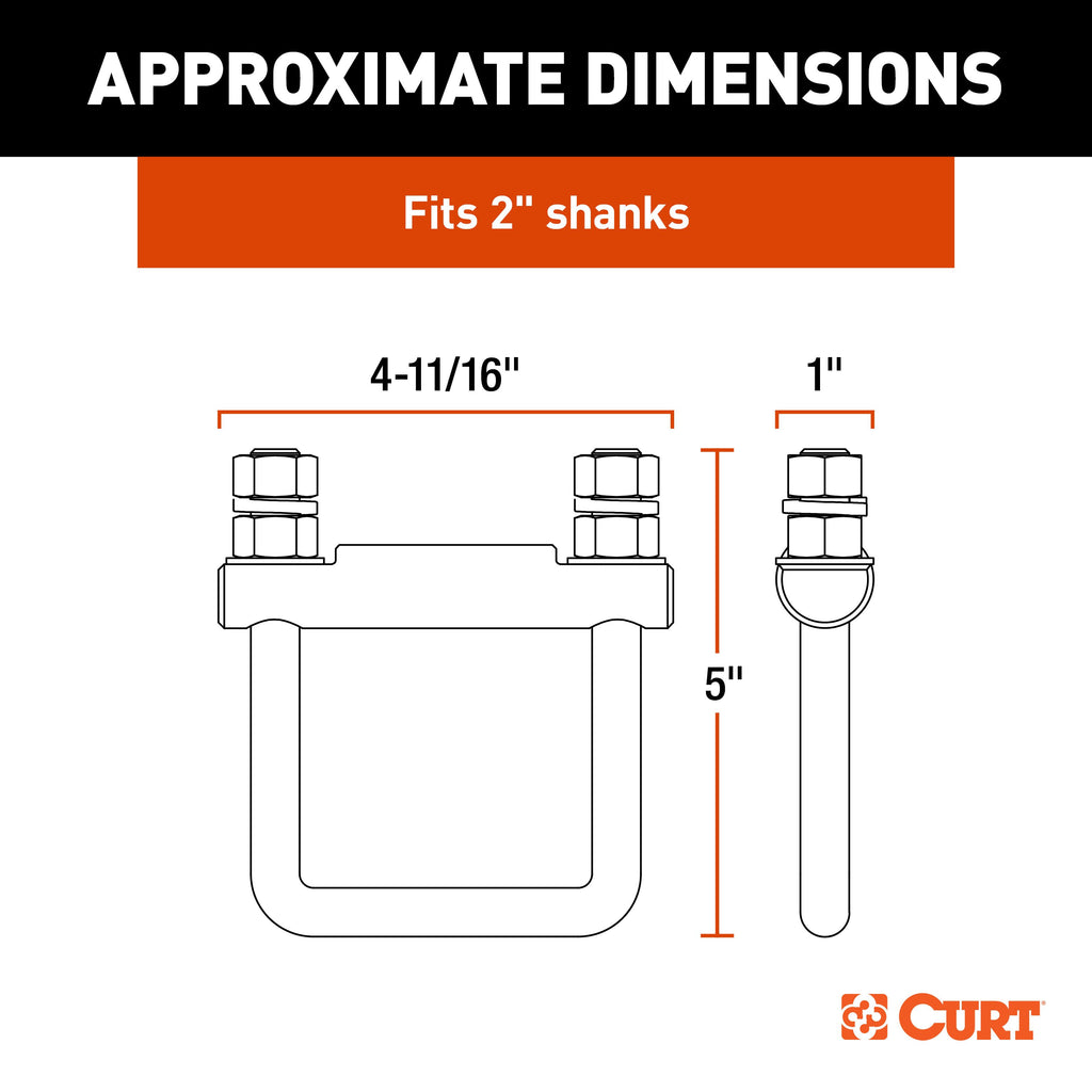 CURT 45367 Anti-Rattle Hitch Clamp for 2" Receiver
