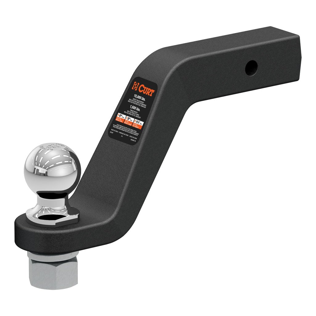 CURT 45370 Loaded Forged Ball Mount with 2-5/16" Ball (2" Shank, 15,000 lbs, 6" Drop)