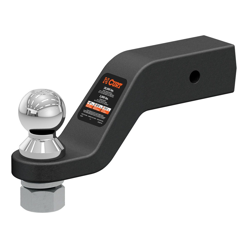 CURT 45372 Loaded Forged Ball Mount with 2-5/16" Ball (2-1/2" Shank, 20,000 lbs, 4" Drop)