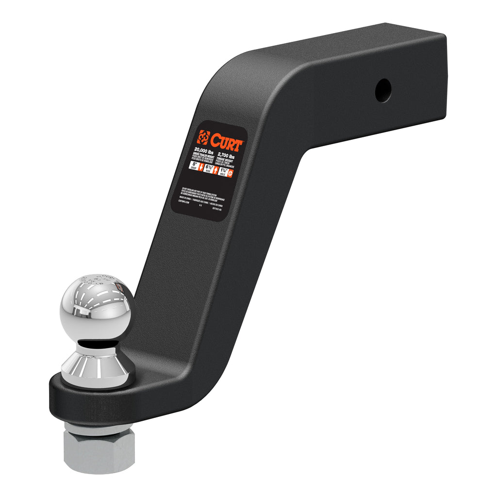CURT 45374 Loaded Forged Ball Mount with 2-5/16" Ball (2-1/2" Shank, 20,000 lbs, 8" Drop)