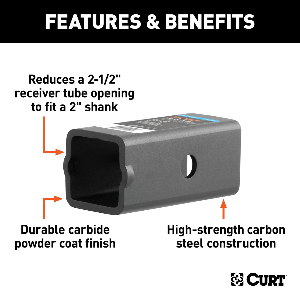 CURT 45405 Reducer Sleeve (2-1/2" to 2" Shank)