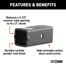 Load image into Gallery viewer, CURT 45405 Reducer Sleeve (2-1/2" to 2" Shank)