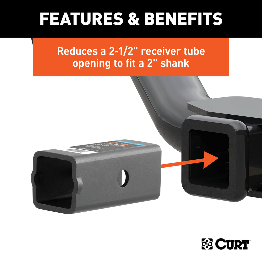 CURT 45405 Reducer Sleeve (2-1/2" to 2" Shank)