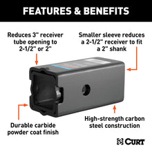 Load image into Gallery viewer, CURT 45408 Reducer Sleeve Set (3" to 2-1/2" to 2" Shanks, 2 Pieces)