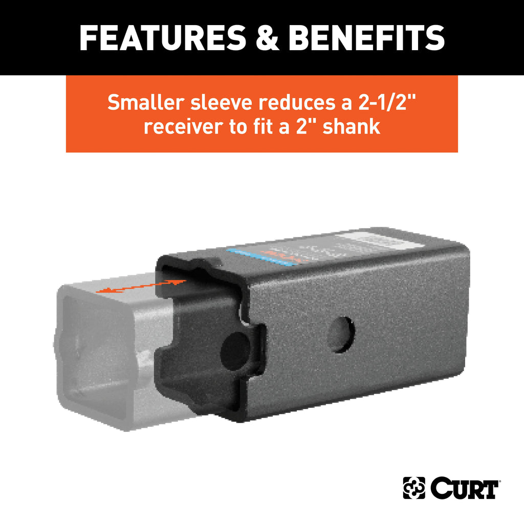 CURT 45408 Reducer Sleeve Set (3" to 2-1/2" to 2" Shanks, 2 Pieces)