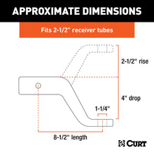 Load image into Gallery viewer, CURT 45458 Commercial Duty Forged Ball Mount (2-1/2" Shank, 20,000 lbs., 4" Drop)