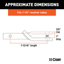 Load image into Gallery viewer, CURT 45503 Class 2 Ball Mount (1-1/4" Shank, 3,500 lbs., 1" Drop, 7-13/16" Long)
