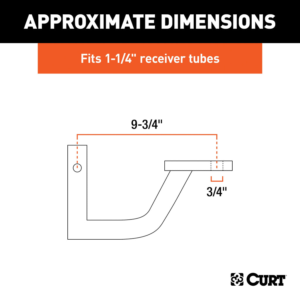 CURT 45507 Vertical Receiver Ball Mount (1-1/4" Shank, 3,500 lbs.)