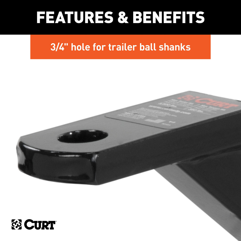 CURT 45507 Vertical Receiver Ball Mount (1-1/4" Shank, 3,500 lbs.)