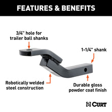 Load image into Gallery viewer, CURT 45510 Class 2 Ball Mount (1-1/4" Shank, 3,500 lbs., 3-1/8" Rise, 10-5/16" Long)