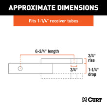 Load image into Gallery viewer, CURT 45518 Class 2 Ball Mount (1-1/4" Shank, 3,500 lbs., 1-1/4" Drop, 6-3/4" Long)