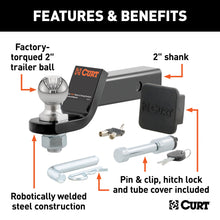 Load image into Gallery viewer, CURT 45534 Towing Starter Kit with 2" Ball (2" Shank, 7,500 lbs, 2" Drop)