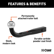 Load image into Gallery viewer, CURT 45551 Euro Mount (1-7/8" Ball, 1-1/4" Shank, 3,500 lbs., 2-3/4" High, 10" Long)