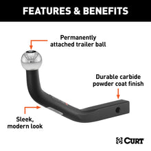 Load image into Gallery viewer, CURT 45561 Euro Mount (1-7/8" Ball, 1-1/4" Shank, 3,500 lbs., 5-1/8" High, 9-3/4" Long)