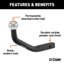 Load image into Gallery viewer, CURT 45562 Euro Mount (2" Ball, 1-1/4" Shank, 3,500 lbs., 5-1/8" High, 9-3/4" Long)
