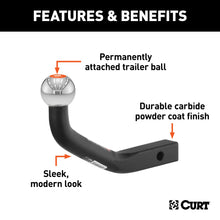 Load image into Gallery viewer, CURT 45572 Euro Mount (2" Ball, 1-1/4" Shank, 3,500 lbs., 4-5/8" High, 7-1/4" Long)