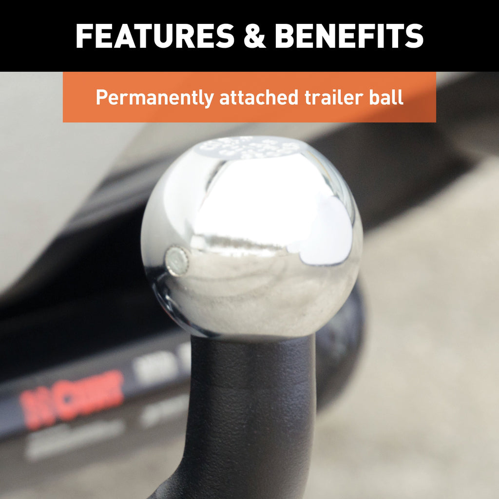 CURT 45572 Euro Mount (2" Ball, 1-1/4" Shank, 3,500 lbs., 4-5/8" High, 7-1/4" Long)