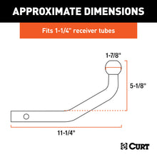 Load image into Gallery viewer, CURT 45591 Euro Mount (1-7/8" Ball, 1-1/4" Shank, 3,500 lbs., 5-1/8" High, 11-1/4" Long)