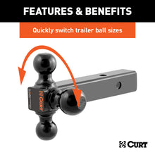 Load image into Gallery viewer, CURT 45652 Multi-Ball Mount (2" Hollow Shank, 1-7/8", 2" &amp; 2-5/16" Black Balls)