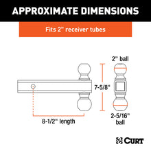 Load image into Gallery viewer, CURT 45660 Multi-Ball Mount (2" Solid Shank, 2" &amp; 2-5/16" Black Balls)