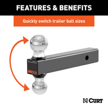 Load image into Gallery viewer, CURT 45665 Multi-Ball Mount (2" Solid Shank, 2" &amp; 2-5/16" Chrome Balls)