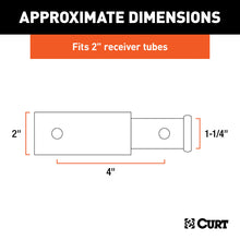 Load image into Gallery viewer, CURT 45770 Receiver Tube Adapter (2" to 1-1/4" Shank, 3,500 lbs. GTW, 4" Length)