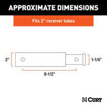Load image into Gallery viewer, CURT 45775 Receiver Tube Adapter (2" to 1-1/4" Shank, 3,500 lbs. GTW, 9-1/2" Length)