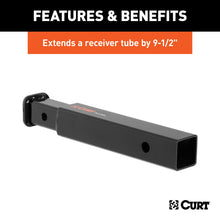Load image into Gallery viewer, CURT 45775 Receiver Tube Adapter (2" to 1-1/4" Shank, 3,500 lbs. GTW, 9-1/2" Length)