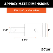 Load image into Gallery viewer, CURT 45785 Receiver Tube Adapter (1-1/4" to 2" Shank, Not for Towing Use, 6-1/4" Length)