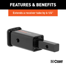Load image into Gallery viewer, CURT 45785 Receiver Tube Adapter (1-1/4" to 2" Shank, Not for Towing Use, 6-1/4" Length)