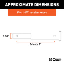 Load image into Gallery viewer, CURT 45789 7" Receiver Tube Extender (1-1/4" Shank, Not for Towing Use)