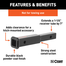 Load image into Gallery viewer, CURT 45789 7" Receiver Tube Extender (1-1/4" Shank, Not for Towing Use)