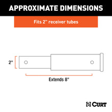 Load image into Gallery viewer, CURT 45791 8" Receiver Tube Extender (2" Solid Shank, 3,500 lbs.)