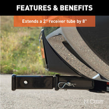 Load image into Gallery viewer, CURT 45791 8" Receiver Tube Extender (2" Solid Shank, 3,500 lbs.)